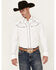 Image #1 - Wrangler Men's Solid Long Sleeve Snap Western Shirt, White, hi-res