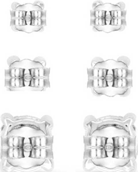 Image #2 - Montana Silversmiths Women's Shine Bright Triple Crystal Post Earring Set - 3 Piece , Silver, hi-res