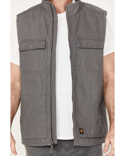 Image #3 - Hawx Men's Weathered Sherpa Lined Work Vest, Charcoal, hi-res