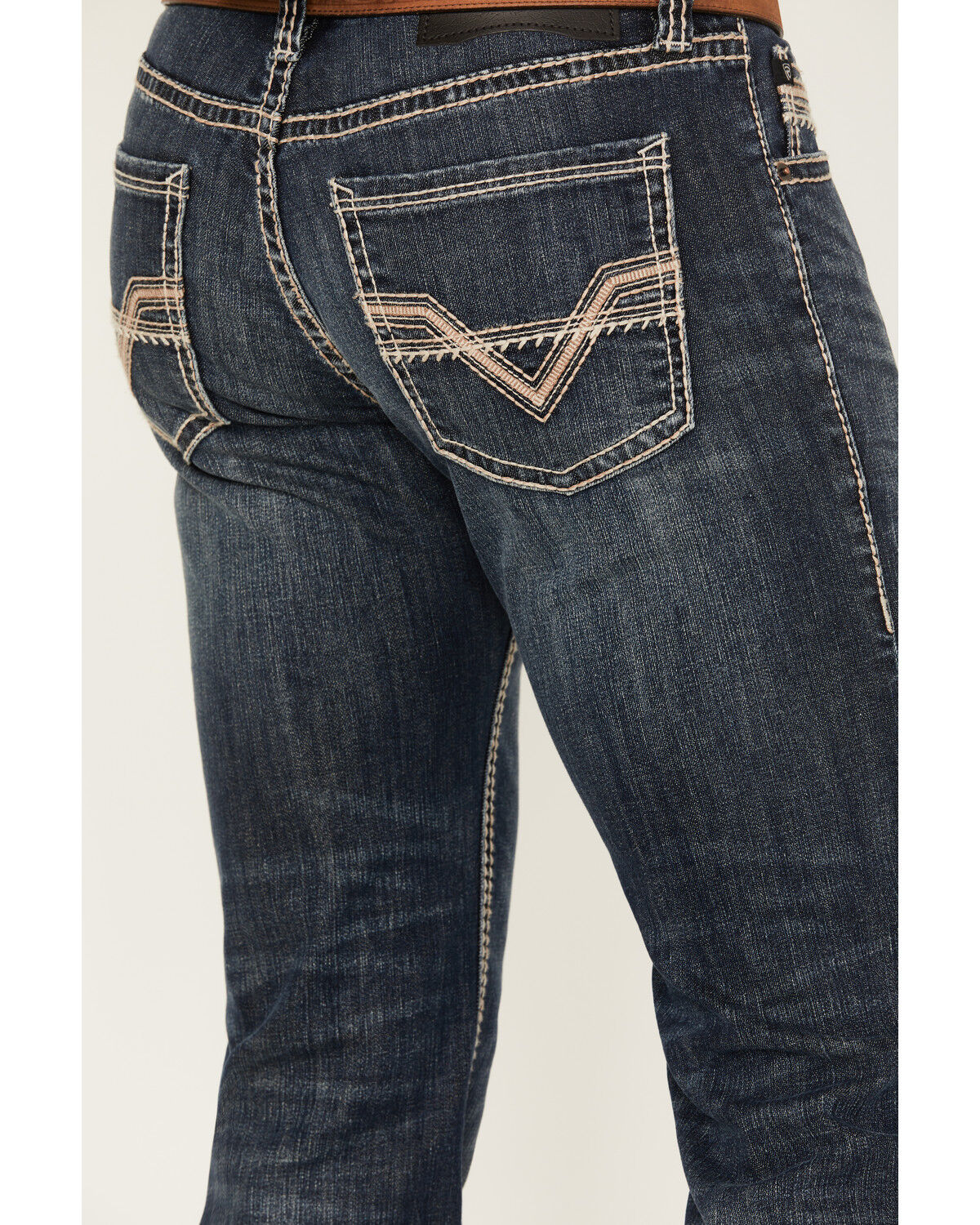 Image #2 - Rock & Roll Denim Men's Revolver Dark Vintage Wash Slim Straight Reflex Denim Jeans, Dark Wash, hi-res