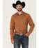 Image #1 - Kimes Ranch Men's Blackout Solid Long Sleeve Snap Performance Western Shirt, Brown, hi-res