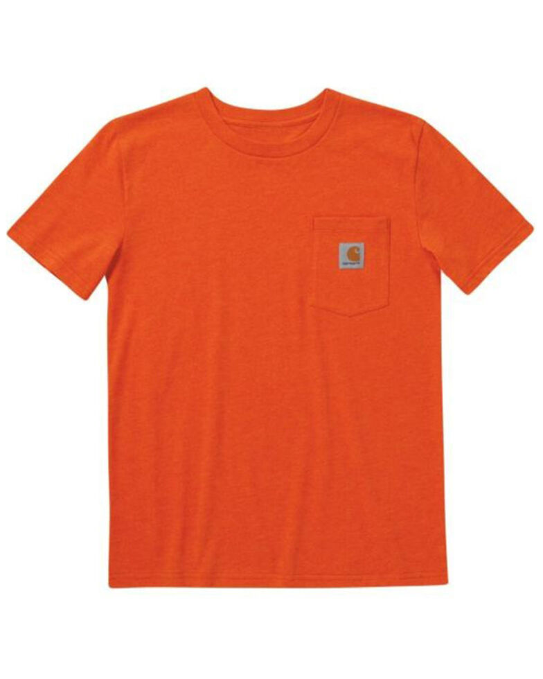 Carhartt Boys' Logo Pocket T-Shirt - Sizes 4-7, Orange, hi-res