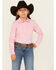 Image #1 - Ariat Girls' Team Kirby Long Sleeve Button-Down Western Shirt, Pink, hi-res