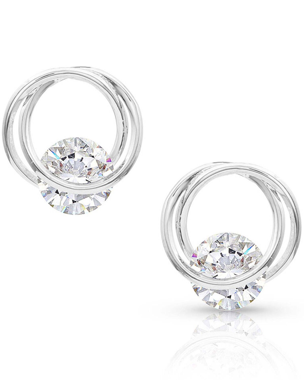 Montana Silversmiths Women's Twisting Hold Post Earrings, Silver, hi-res