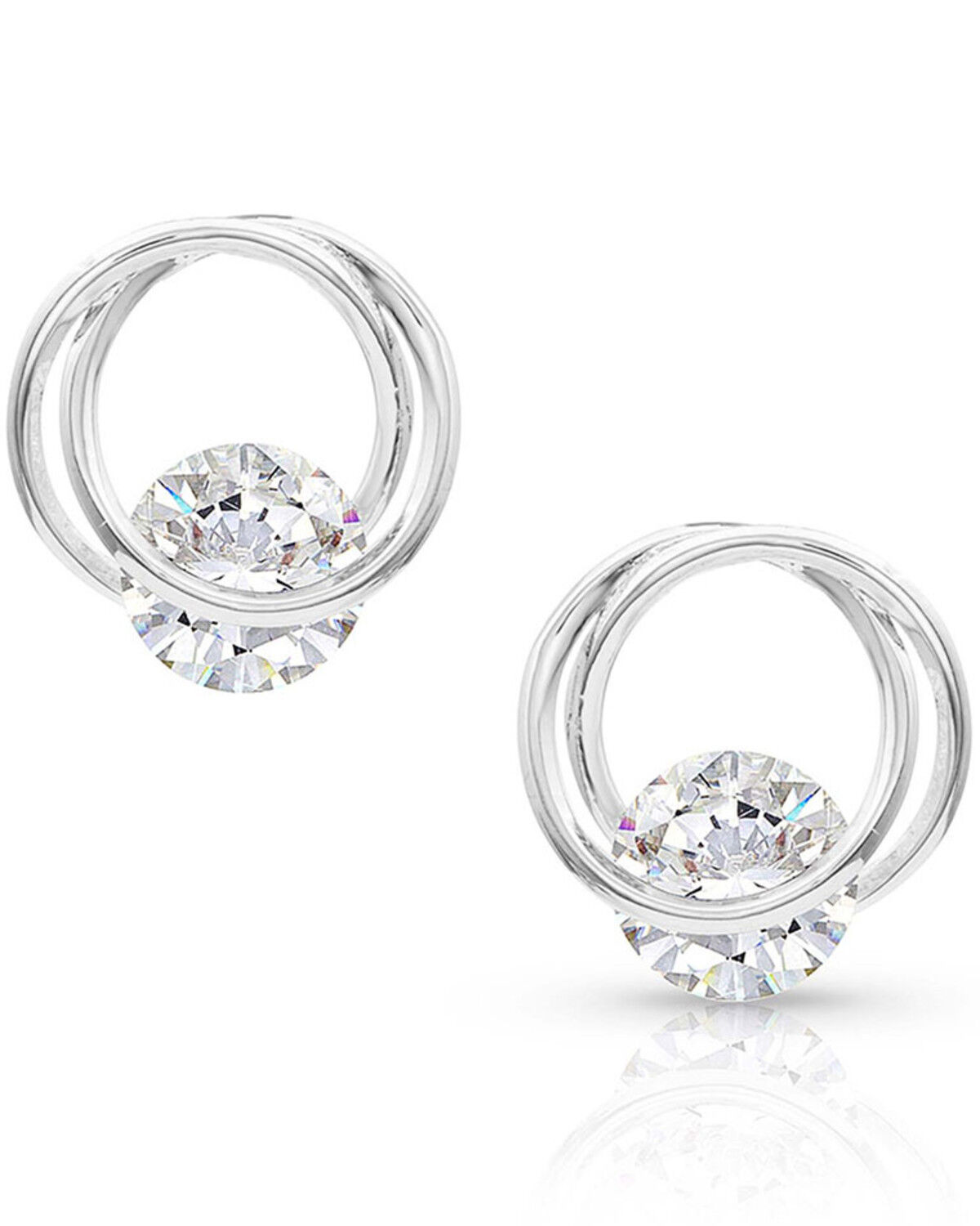 Image #1 - Montana Silversmiths Women's Twisting Hold Post Earrings, Silver, hi-res