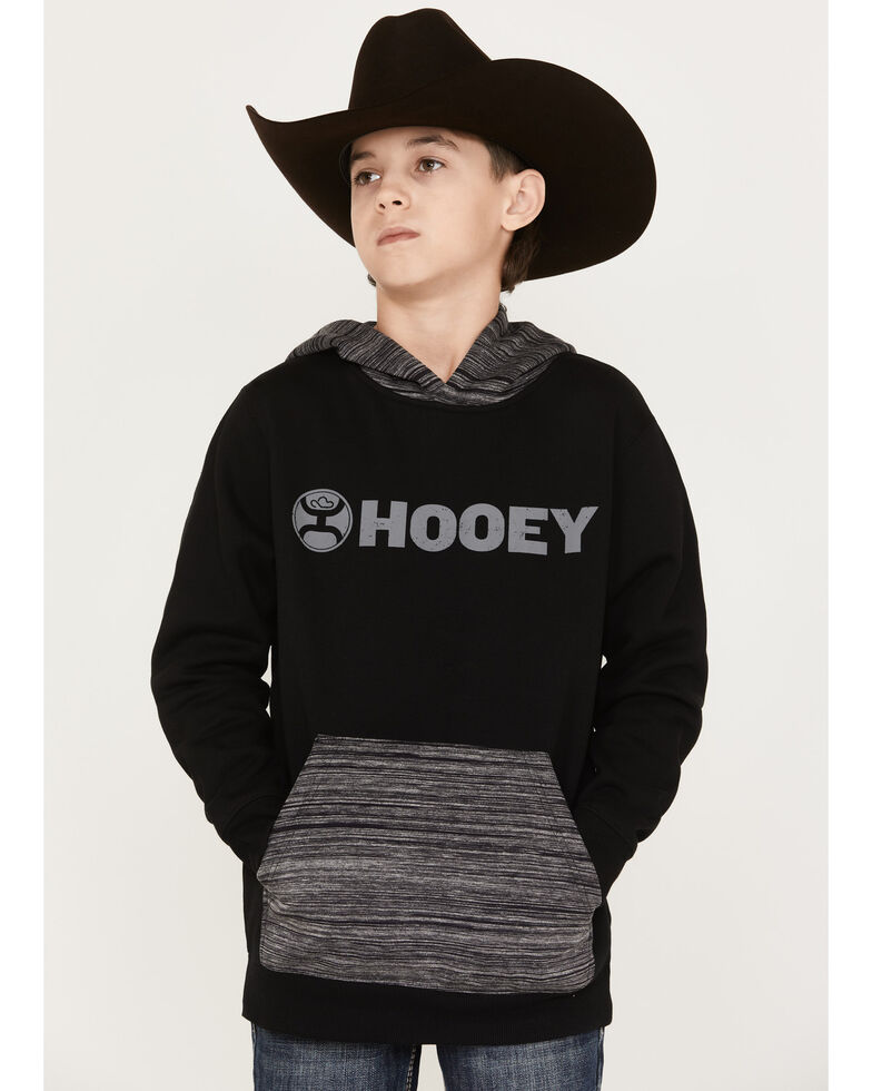 Hooey Boys' Lock Up Logo Graphic Hooded Sweatshirt, Black, hi-res