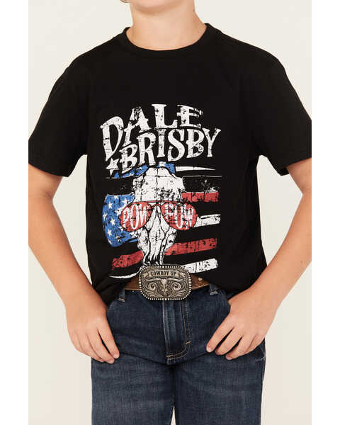 Image #2 - Rock & Roll Denim Boys' Dale Brisby Americana Short Sleeve Graphic T-Shirt , Black, hi-res