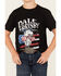 Image #2 - Rock & Roll Denim Boys' Dale Brisby Americana Short Sleeve Graphic T-Shirt , Black, hi-res