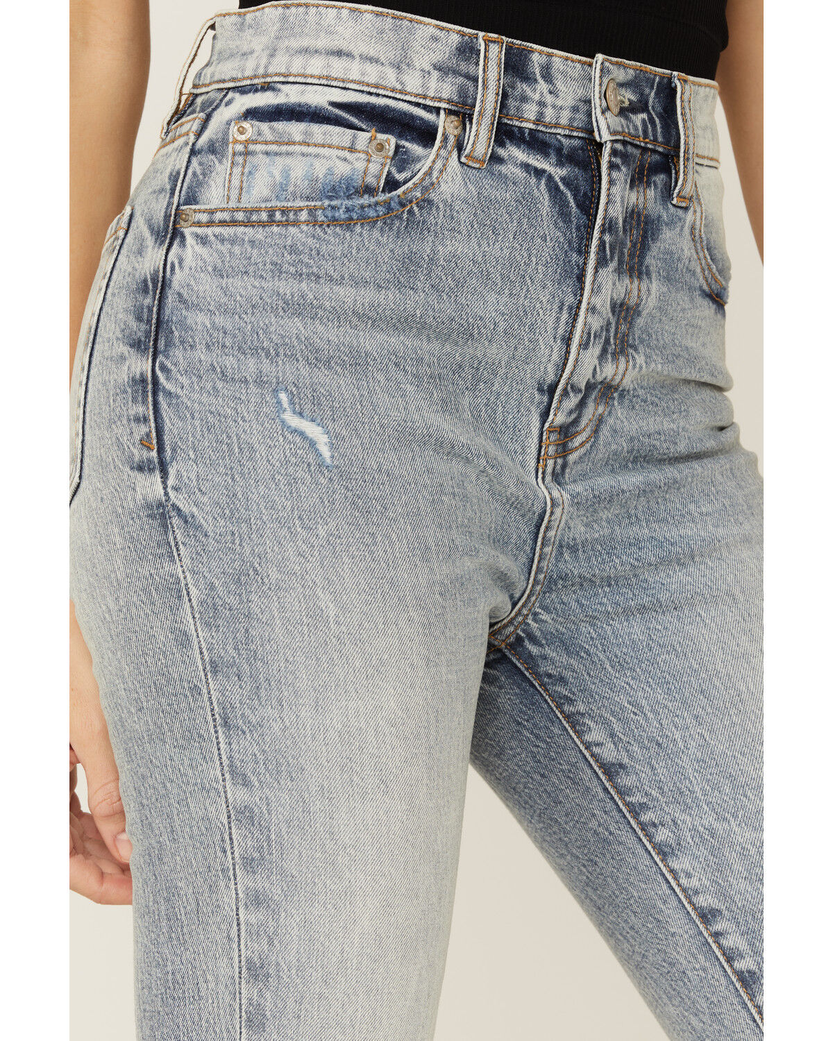 Image #2 - Daze Women's Acid Wash Go-Getter Flare Jeans, Blue, hi-res