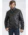Image #2 - Frye Men's Racer Zip-Up Leather Jacket, Black, hi-res