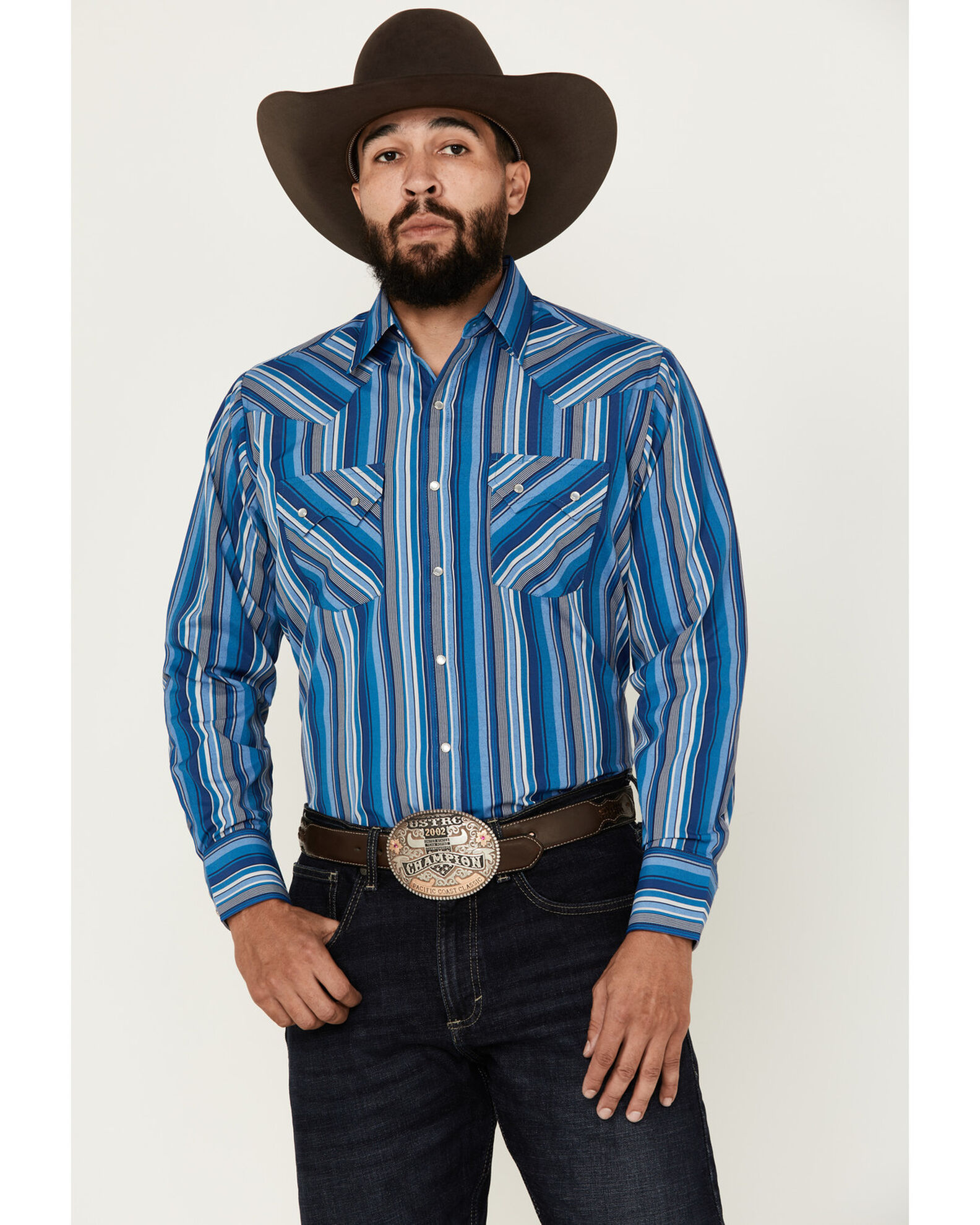 Ely Walker Men s Serape Striped Long Sleeve Pearl Snap Western Shirt Sheplers
