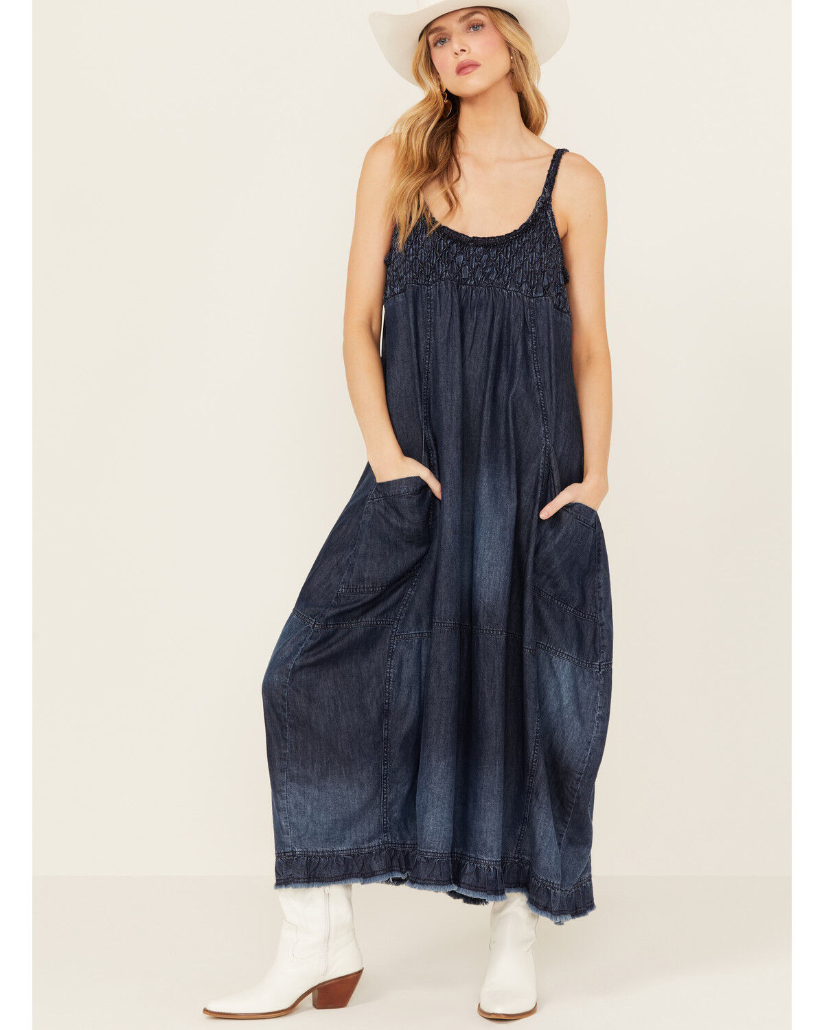 Image #1 - Free People Women's Clear Skies Maxi Dress, Blue, hi-res