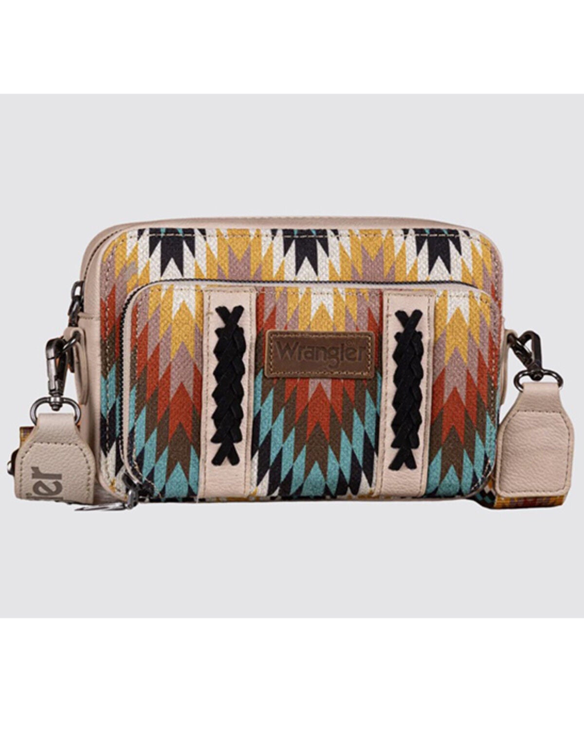 Wrangler Women's Southwestern Print Crossbody, Tan, hi-res