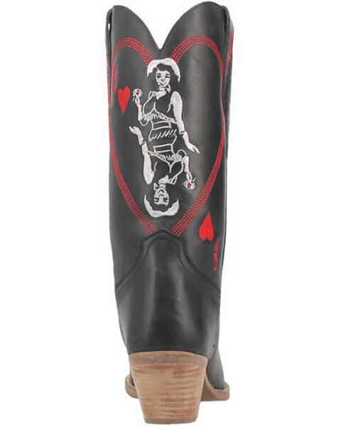 Image #5 - Dingo Women's Queen A Hearts Western Boots - Snip Toe , Black, hi-res