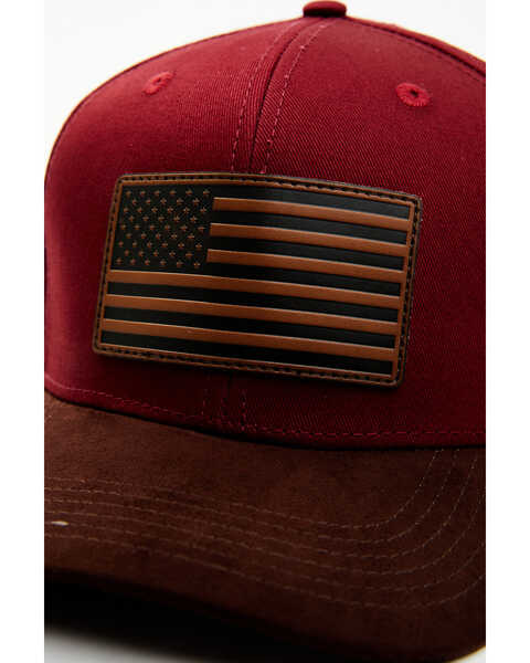 Image #2 - Cody James Men's American Flag Ball Cap, Dark Red, hi-res