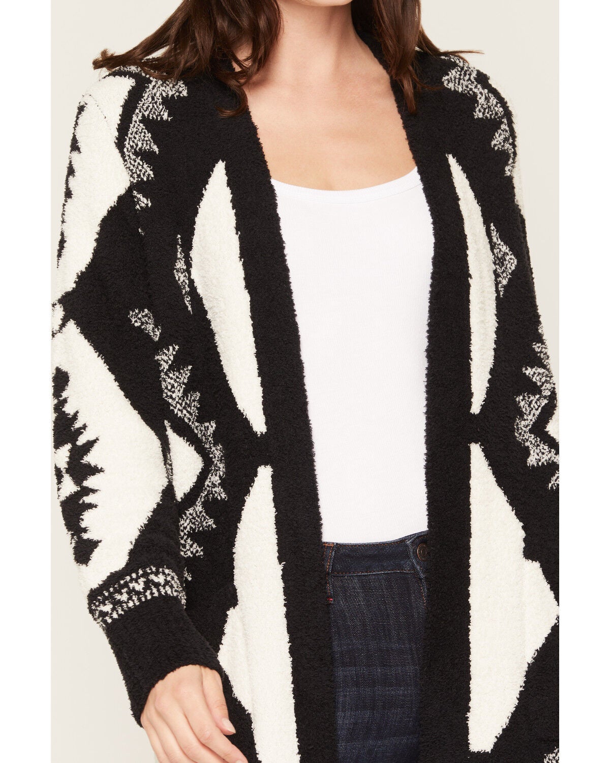 Image #2 - Idyllwind Women's Prairie Southwestern Print Cardigan, Black, hi-res