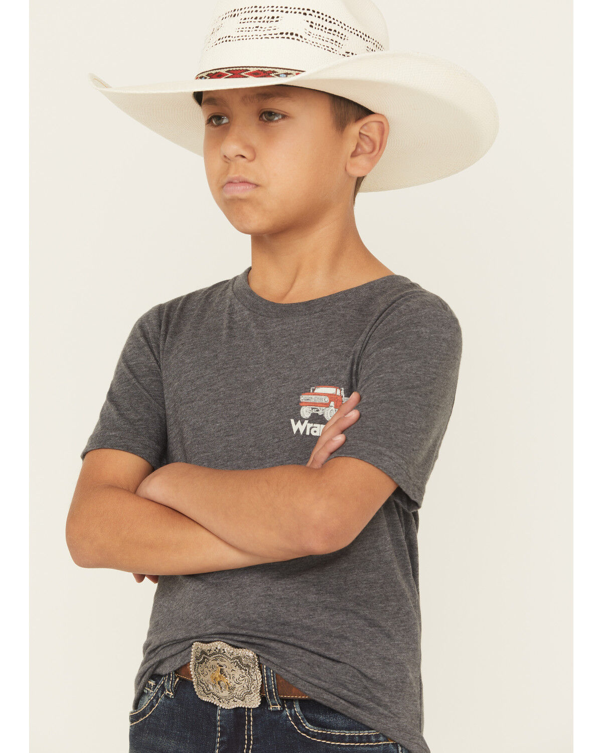 Image #2 - Wrangler Boys' Truck Short Sleeve Graphic T-Shirt, Navy, hi-res