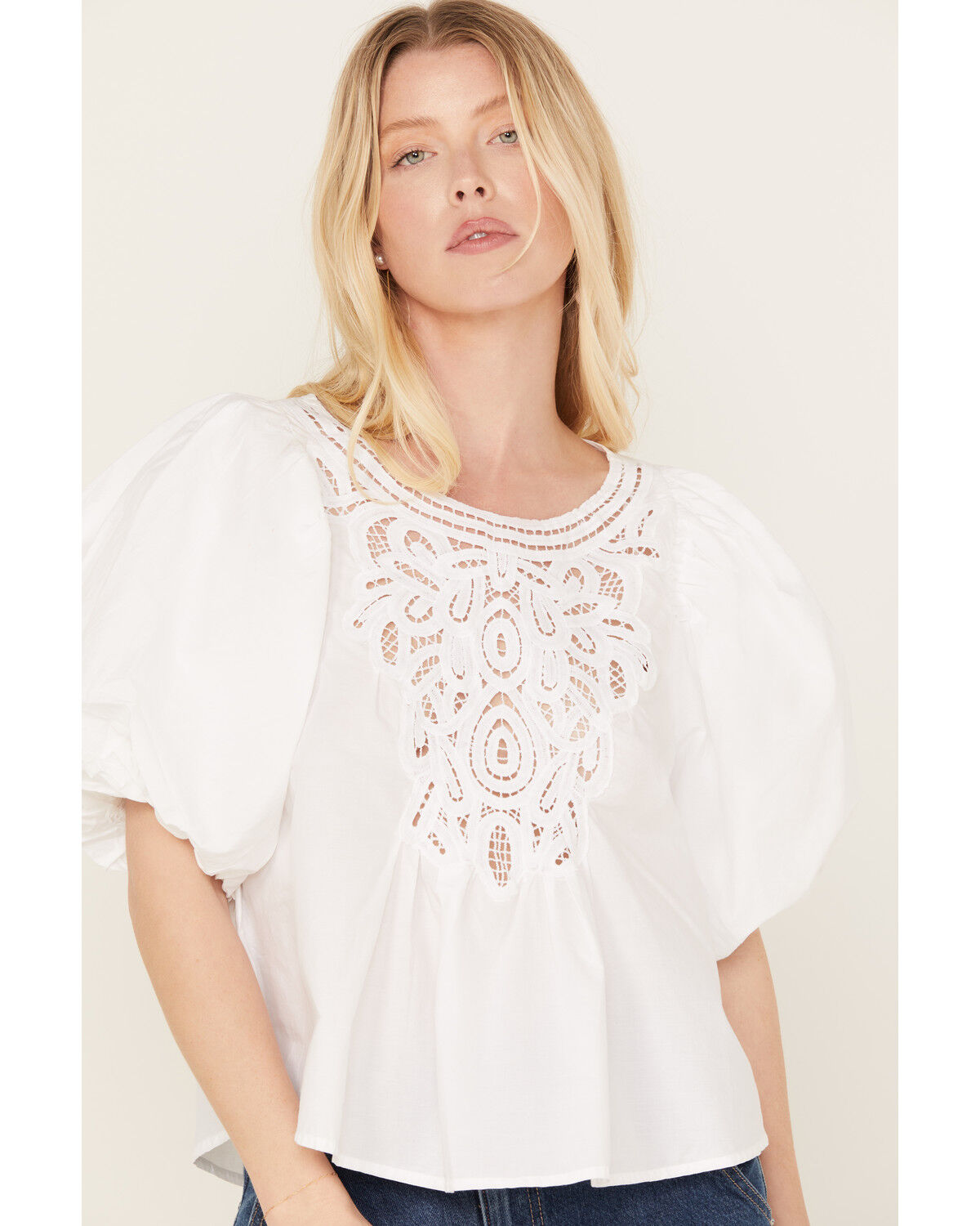 Image #2 - Free People Women's Bardot Western Shirt, White, hi-res