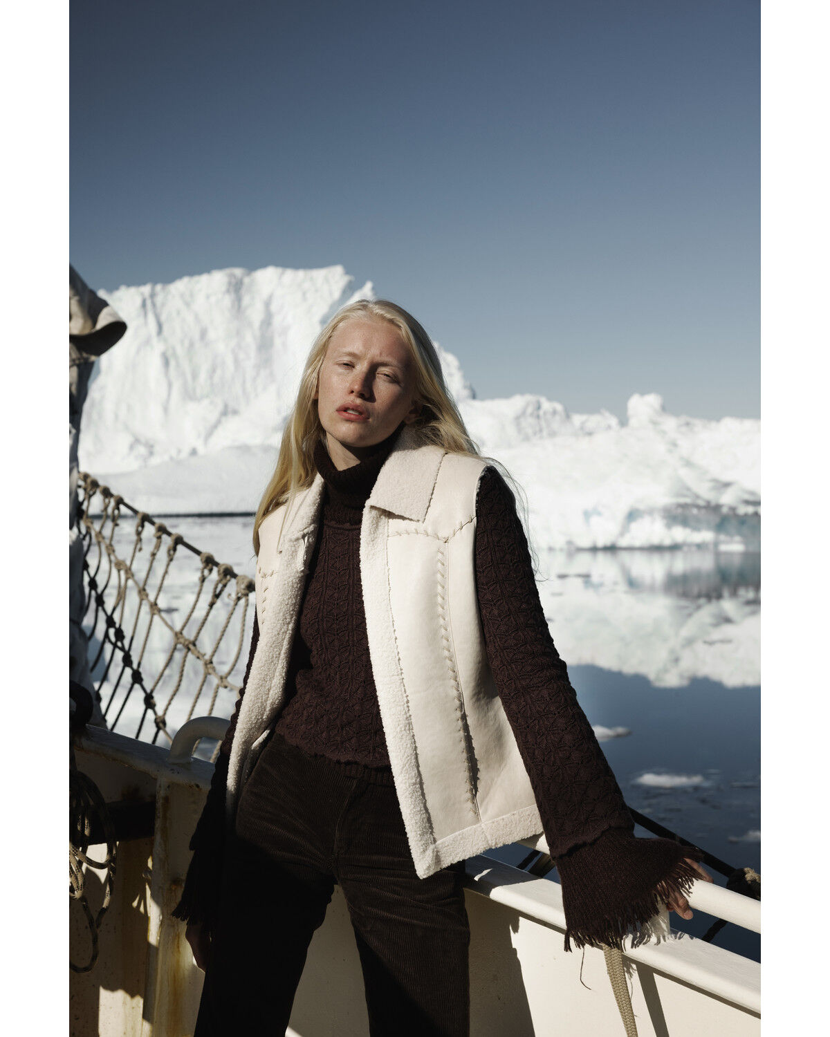 Image #1 - Cripple Creek Women's Shearling Faux Suede Vest, Cream, hi-res
