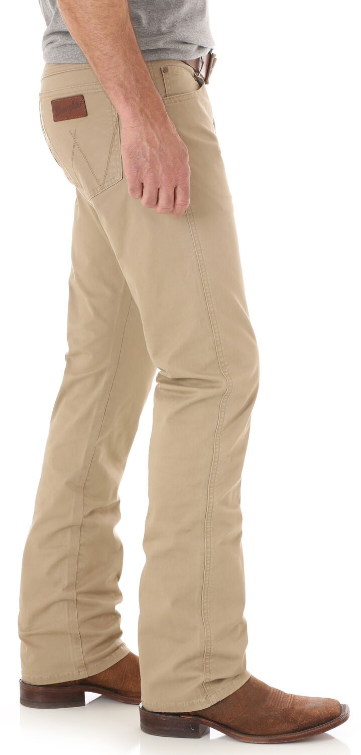 Image #2 - Wrangler Retro Men's Slim Stretch Straight Jeans, Light Brown, hi-res