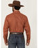 Image #4 - Cinch Men's Long Horn Print Long Sleeve Button-Down Western Shirt, Orange, hi-res