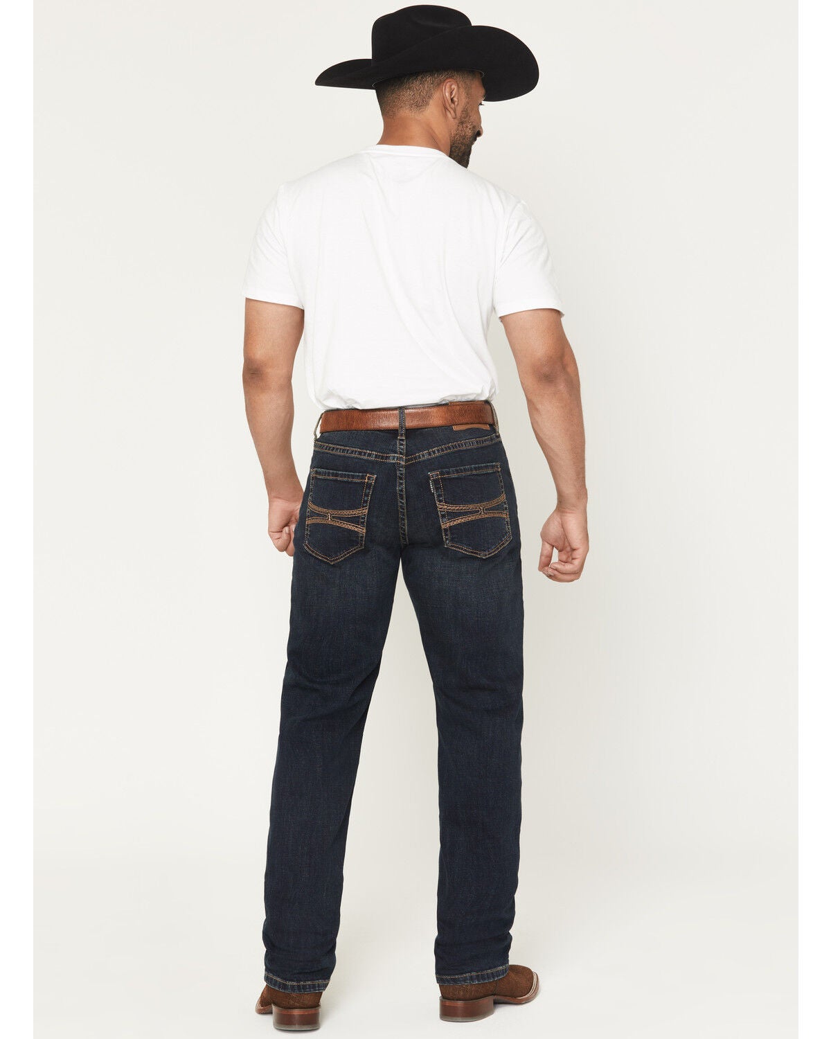 Image #3 - Hooey by Rock Men's Dark Wash Double Barrel Stackable Bootcut Denim Jeans, Dark Wash, hi-res