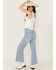Image #3 - Rolla's Women's Light Wash Sunshine Eastcoast Ankle Flare Stretch Denim Jeans, Light Wash, hi-res