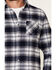 Flag & Anthem Men's Hanston Large Plaid Long Sleeve Western Flannel Shirt , Navy, hi-res