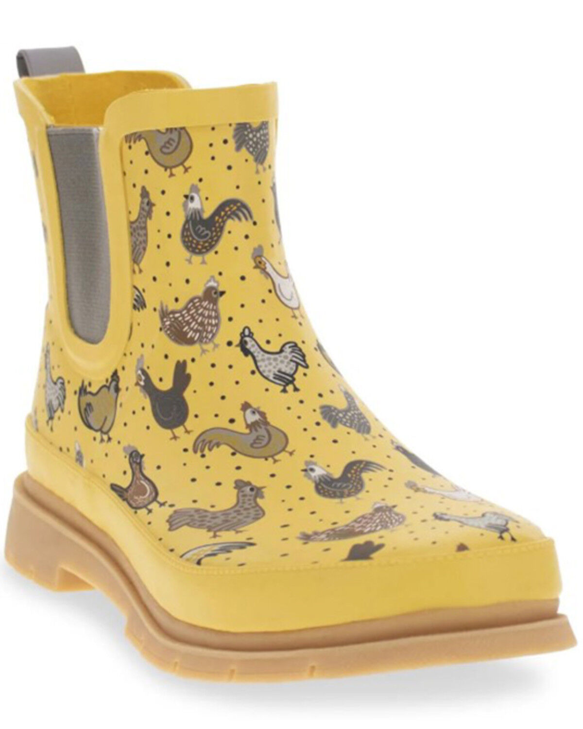 Image #1 - Western Chief Women's Hen Frenzy Chelsea Rain Boots - Round Toe, Yellow, hi-res