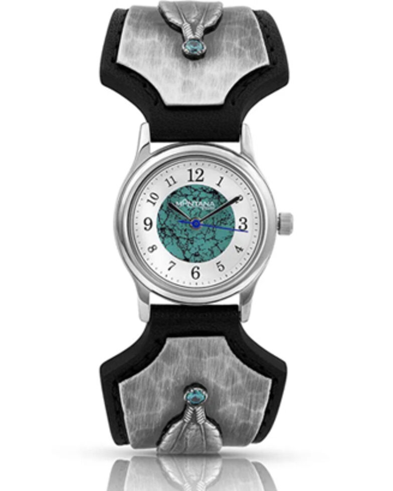 Montana Silversmiths Women's Montana River Rock Feather Whispers Watch, Silver, hi-res