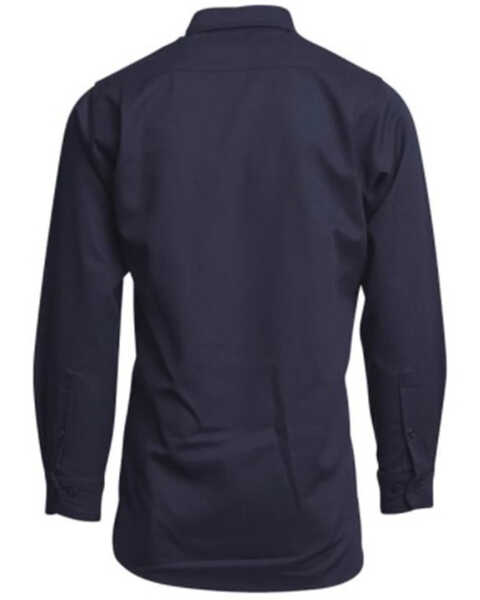 Image #2 - Lapco Men's FR Solid Navy Gold Label Long Sleeve Button Down Uniform Work Shirt, Navy, hi-res