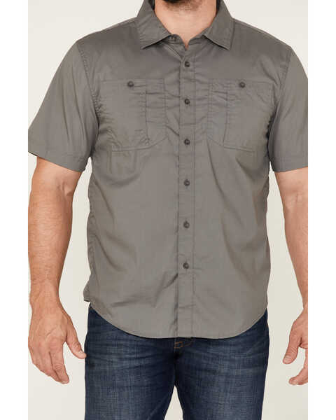 Image #3 - Brixton Men's Charter Solid Utility Button Down Western Shirt , Grey, hi-res