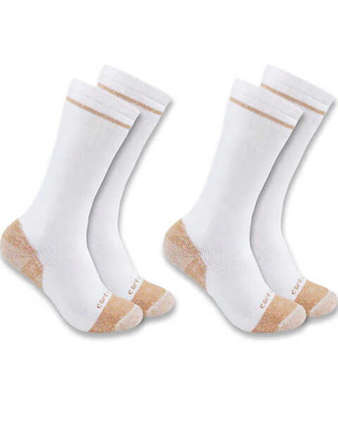 Image #1 - Carhartt Men's Midweight Steel Toe Boot Socks - 2-Pack, White, hi-res