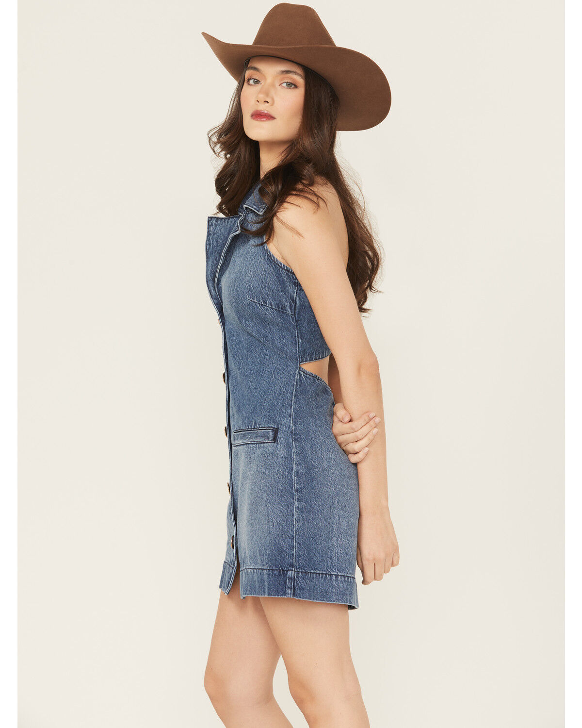 Image #3 - Show Me Your Mumu Women's Dark Wash Darien Sleeveless Button-Down Denim Mini Dress, Dark Wash, hi-res
