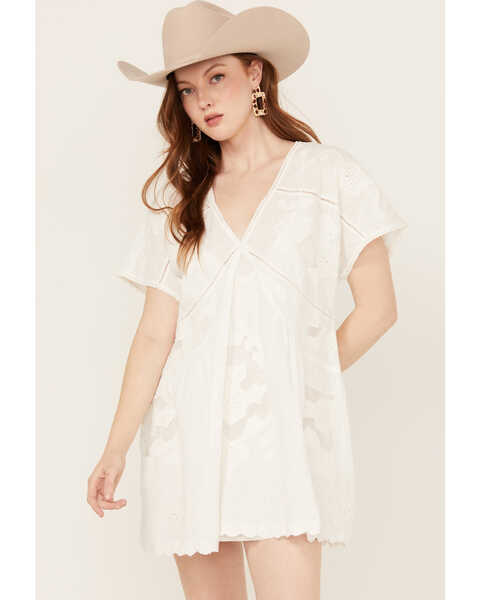 Image #1 - Free People Women's Serenity Mini Dress , White, hi-res
