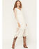 Image #1 - Shyanne Women's Hillside Button Front Embroidered Mesh Midi Dress, Ivory, hi-res
