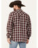 Image #4 - Moonshine Spirit Men's Red Dawn Plaid Print Long Sleeve Snap Western Shirt, Red, hi-res