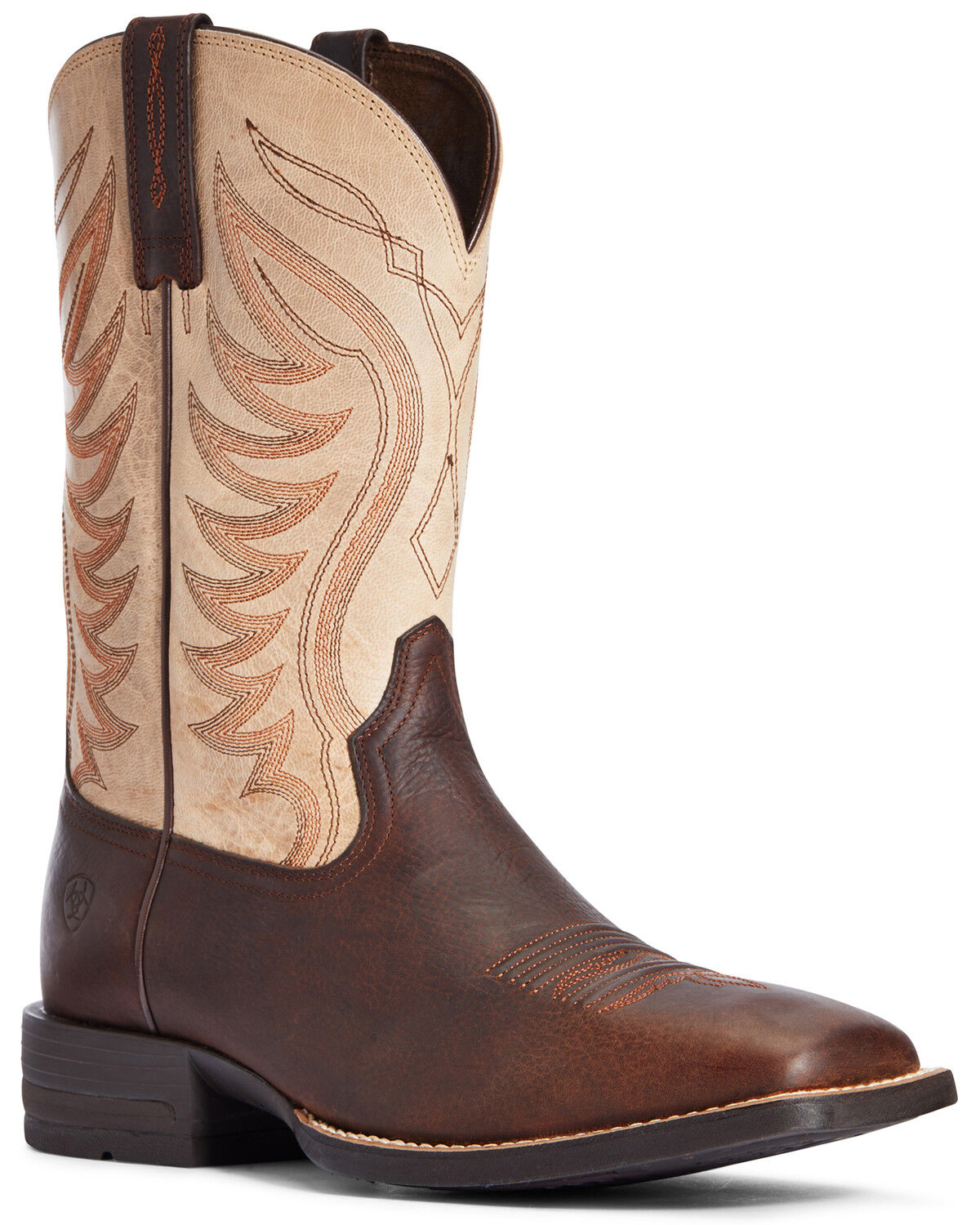 Image #1 - Ariat Men's Amos Barley Western Performance Boots - Broad Square Toe, Tan, hi-res