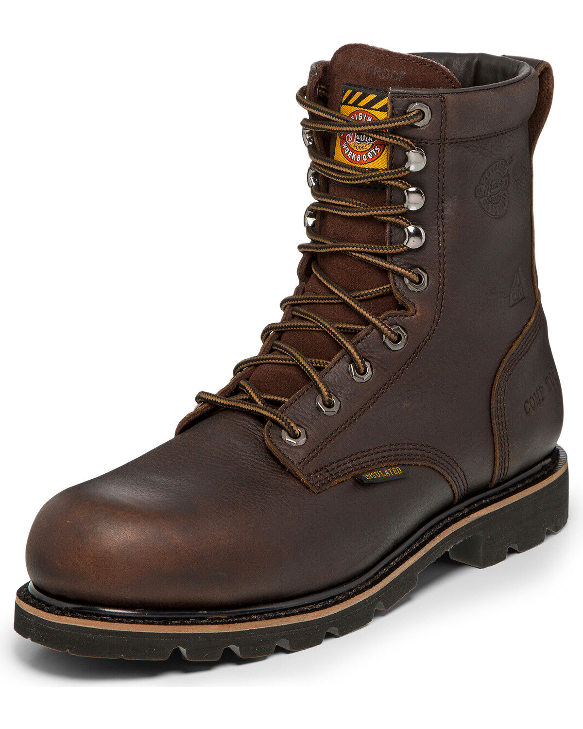 justin lace up work boots