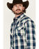 Image #2 - Roper Men's West Made Plaid Print Long Sleeve Snap Western Shirt, Blue, hi-res