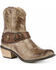 Image #1 - Roper Women's Mae Buckle Strap Fashion Boots - Round Toe, Tan, hi-res