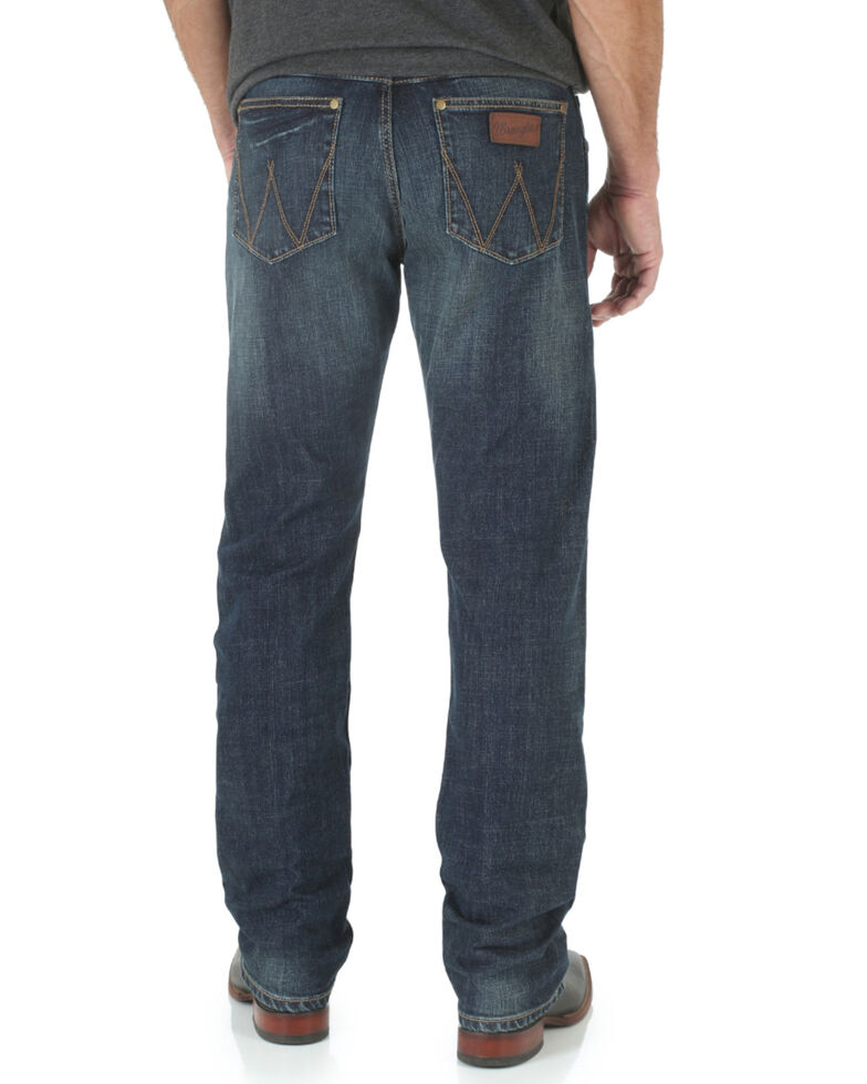 Wrangler Retro Men's Bozeman Medium Wash Low Rise Slim Straight Jeans , Denim, hi-res