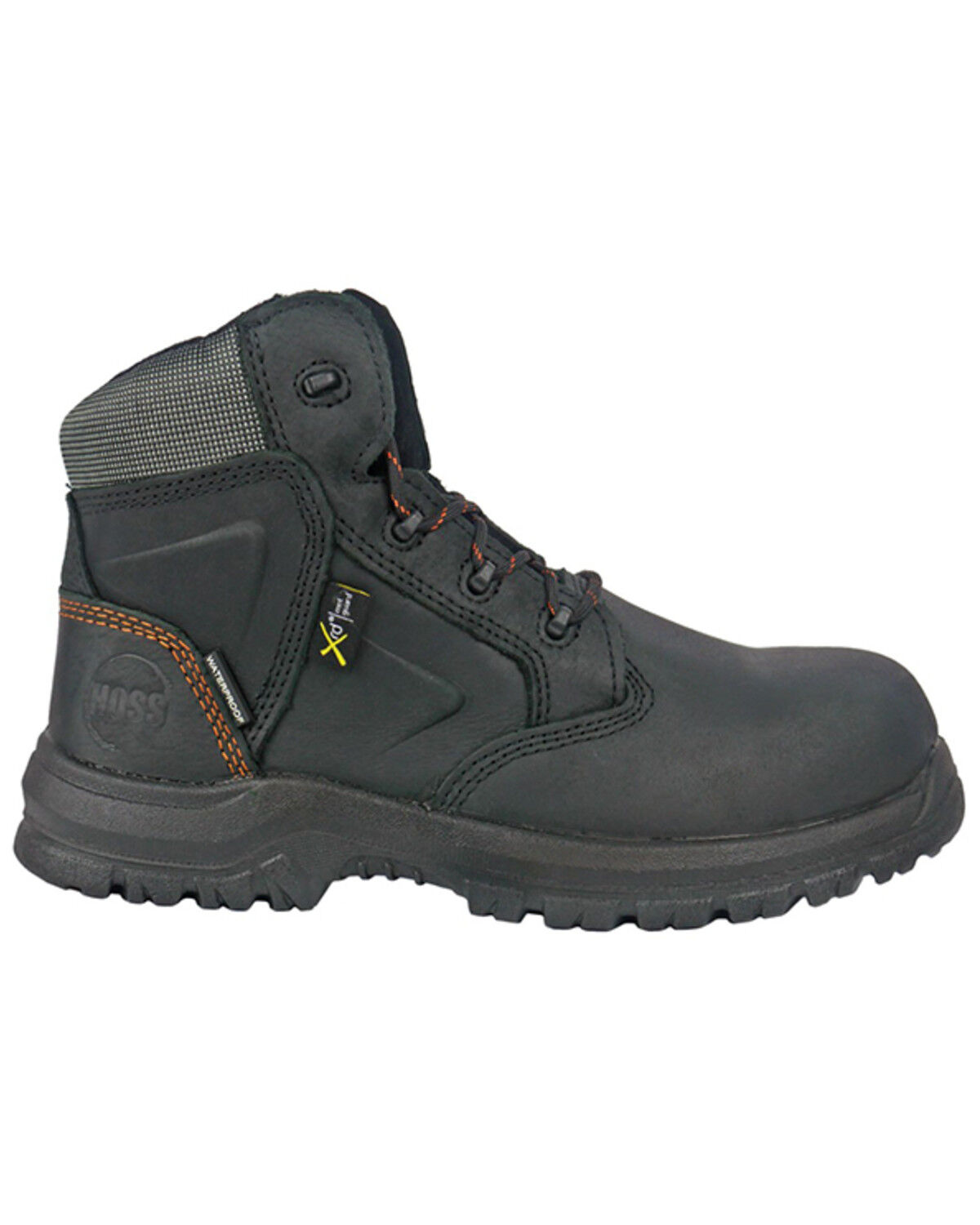 Image #2 - Hoss Men's Prowl 6" Metguard Lace-Up Boots - Composite Toe, Black, hi-res