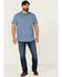 Image #2 - North River Men's Seersucker Short Sleeve Button Down Western Shirt , Blue, hi-res