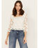 Image #1 - Shyanne Women's Diamond Embroidered Mesh Top, White, hi-res