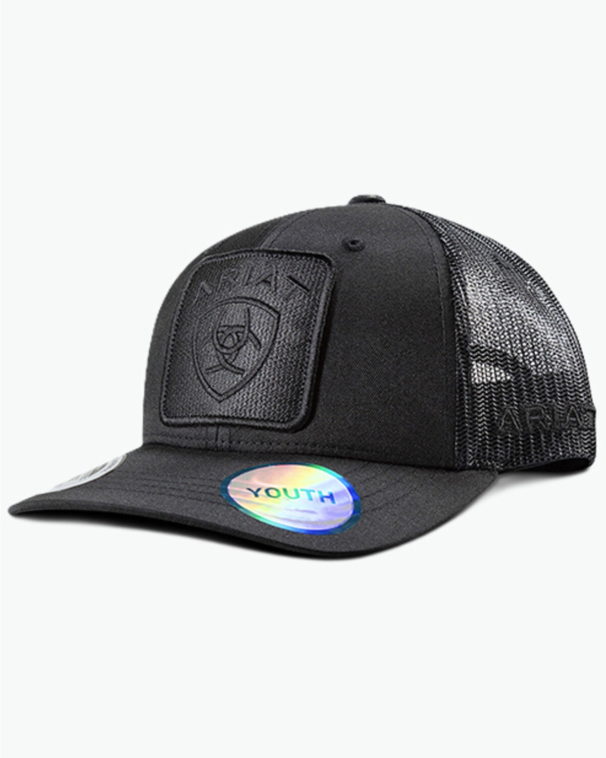Image #1 - Ariat Kids' Logo Ball Cap, Black, hi-res