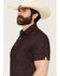 Image #2 - Ferrell Men's Grant Camo Print Short Sleeve Snap Stretch Polo Shirt, Maroon, hi-res