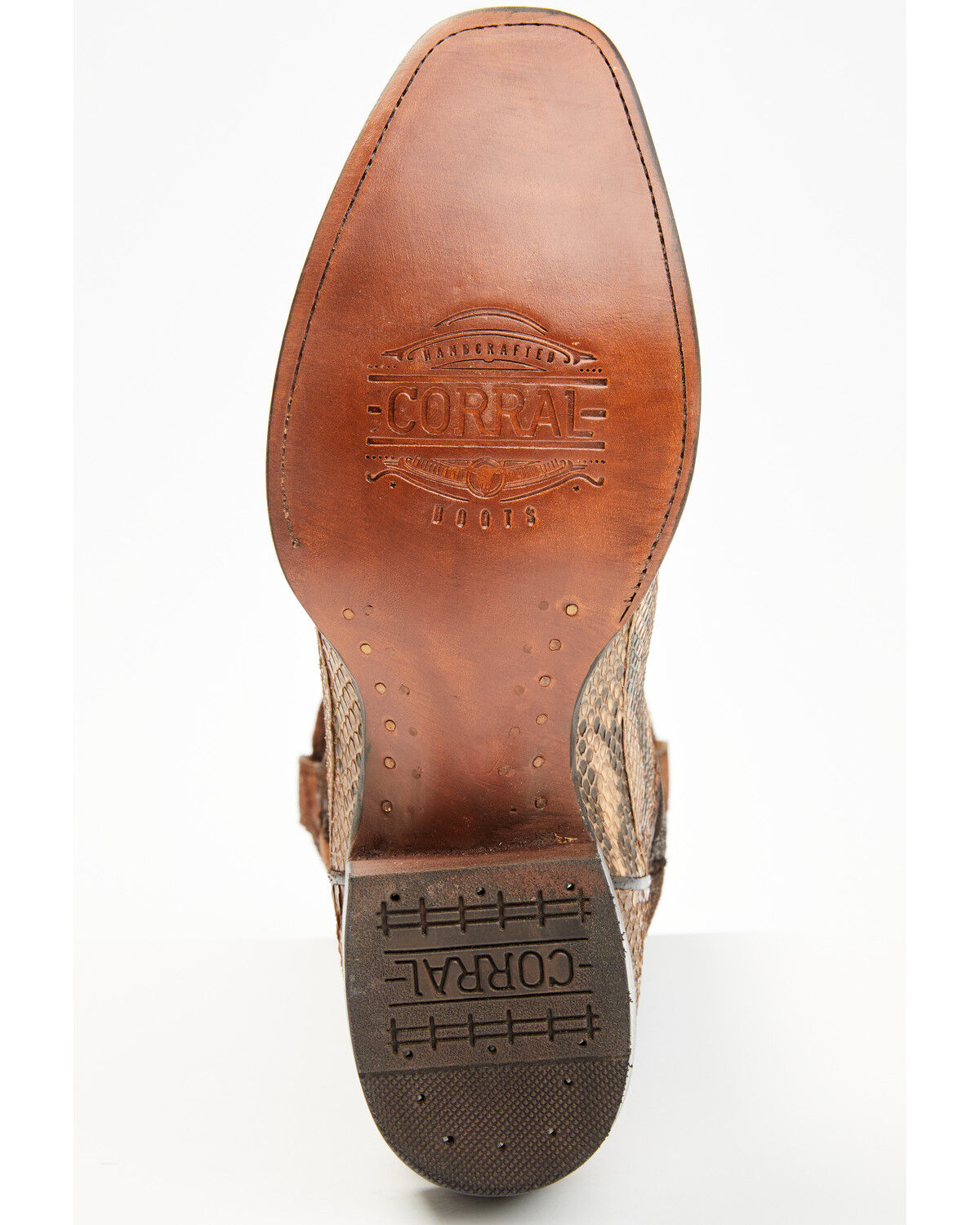 Image #7 - Corral Men's Exotic Python Western Boots - Square Toe, Brown, hi-res