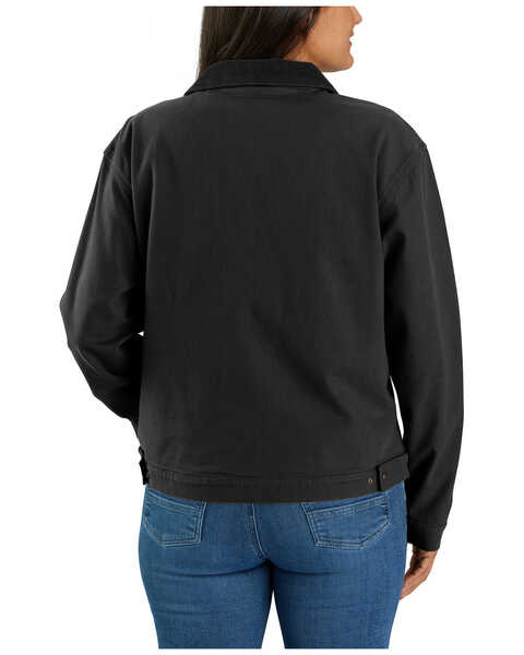 Image #2 - Carhartt Women's Rugged Flex® Loose Fit Canvas Detroit Jacket - Plus , Black, hi-res