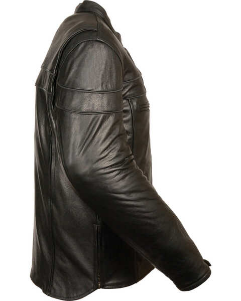 Image #2 - Milwaukee Leather Men's Sporty Scooter Crossover Jacket - Big - 5X, Black, hi-res